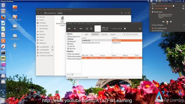 28- Audio Players in Ubuntu مشغلات الصوتيات ضمن الأوبنتو смотреть онлайн