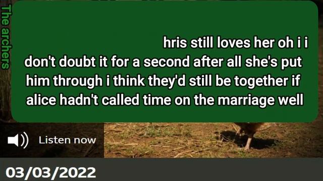 Episode of 03 03 2022 The Archers with Subtitles Soap Opera BBC Learn English by listening смотреть онлайн