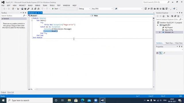 VBNet Exp23 All:- Implement a program to handle runtime errors using Exception handling смотреть онлайн