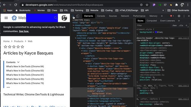 Elements Tab in Chrome DevTools смотреть онлайн