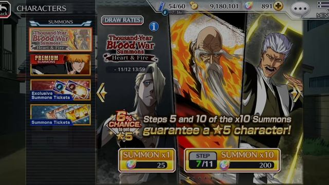 Bleach Brave Souls - Thousand Year Blood War Heart & Fire - Step Summon смотреть онлайн