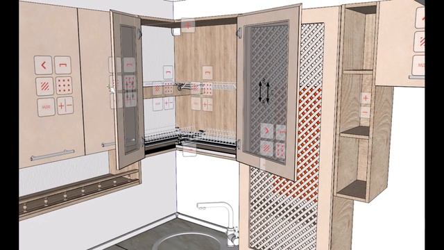 проект маленькой кухни в скетчап изикитчен