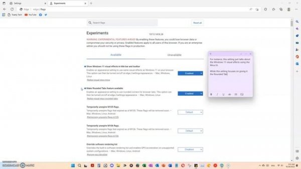 How to re-enable Microsoft Edge experimental UI settings in Edge 107