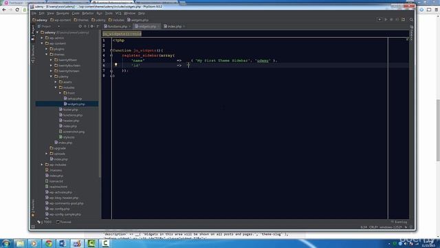 Basic WordPress Theme Development Tutorial 10 Creating Widget Areas смотреть онлайн