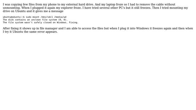 Install Chrome My WD 4TB hard drive doesn't work on Windows, on Ubuntu it says unclean file system смотреть онлайн