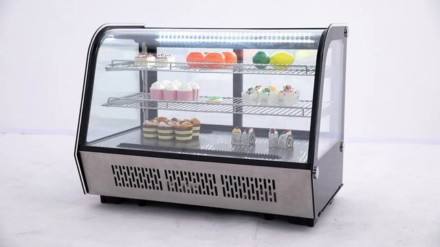 Business Chainstore Bakery Use Destop Glass Display wirh Chrome Plated Wire Shelves смотреть онлайн