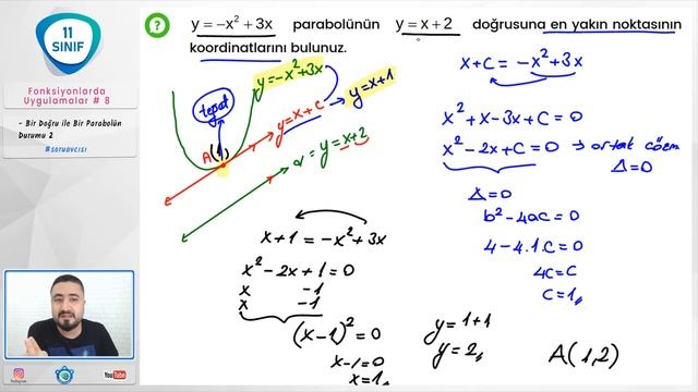 Fonksiyonlarda Uygulamalar 8 | Parabol 6 Bir Doğru İla Parabolün Durumları 2 | 11. Sınıf #11sınıf смотреть онлайн