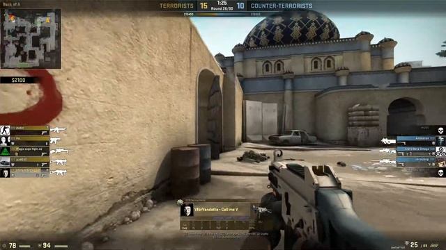 CS:GO, Silver rank, Dust 2, T side, StatTrak™ UMP-45 | Labyrinth, Smoke can't stop me смотреть онлайн