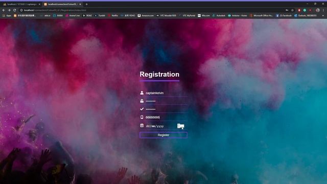 localhost connection ColourDI 4 1 Registration index html Google Chrome смотреть онлайн