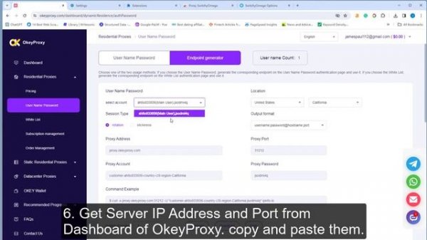 Okey Proxy configuration in Proxy SwitchyOmega Chrome extension