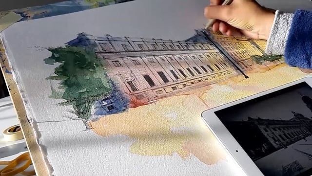 Siviglia, Acquarello e china con penna di vetro ( watercolor and ink with glass pen) смотреть онлайн