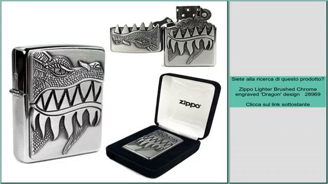Zippo Lighter Brushed Chrome engraved 'Dragon' design 28969 смотреть онлайн