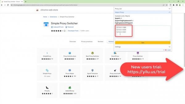 Simple Proxy Switcher Settings on Google Chrome Browser - yilu.us