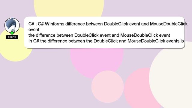 C# : C# Winforms difference between DoubleClick event and MouseDoubleClick event смотреть онлайн