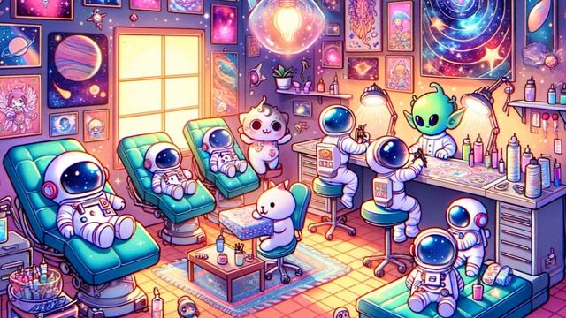 Cosmic Ink Vibes: Music Channel with Lo-fi Tunes for the Brave at the Tattoo Parlor смотреть онлайн