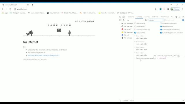How to hack chrome dinosaur game | by one command only смотреть онлайн