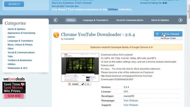 YouTube Downloader For Google Chrome.