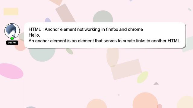 HTML : Anchor element not working in firefox and chrome смотреть онлайн