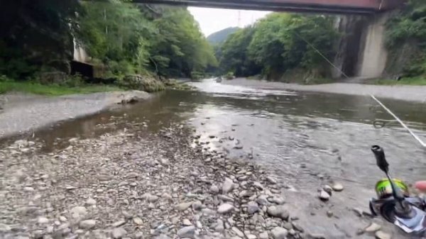 秋川渓谷で渓流ミノーイング