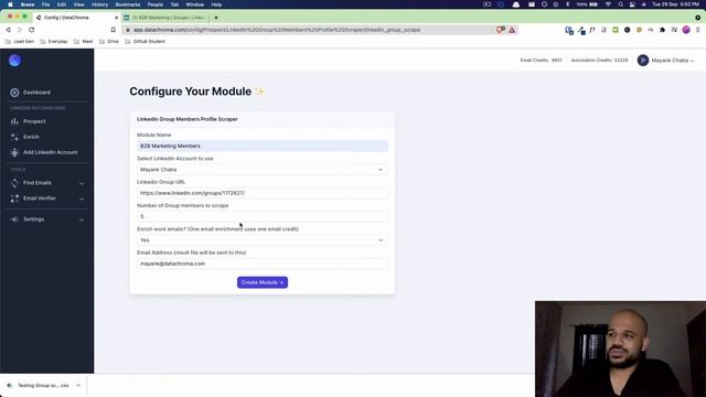 LinkedIn group members profiles scraper - Data Chroma Module смотреть онлайн