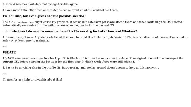 Shared Firefox Profile (Win10 & Linux) - Browser startup issue after switching OS смотреть онлайн