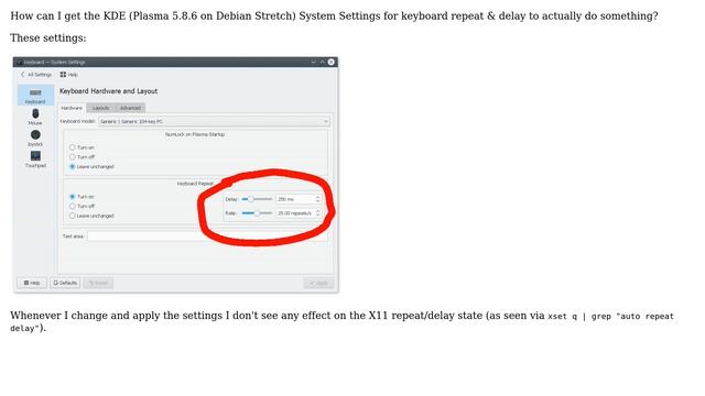 Unix & Linux: KDE keyboard repeat delay/rate settings don't work/have no effect? смотреть онлайн
