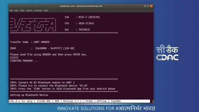 VEGA Processor: HC-05 Bluetooth Module Demo смотреть онлайн