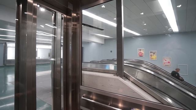 Sweden, Stockholm, Odenplan Train/subway Station, U-Bahn, SMW Inclined Glass Elevator - Going Up