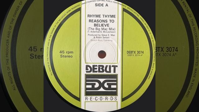 Rhyme Thyme – Reasons To Believe (The Big Mac Mix) --- 1989 #house смотреть онлайн