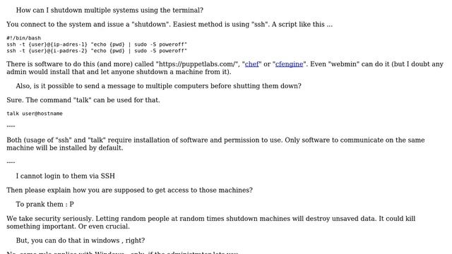 Ubuntu: How can I shutdown multiple systems using terminal? смотреть онлайн