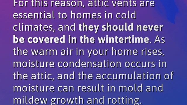 Should I seal my attic vents for the winter? смотреть онлайн