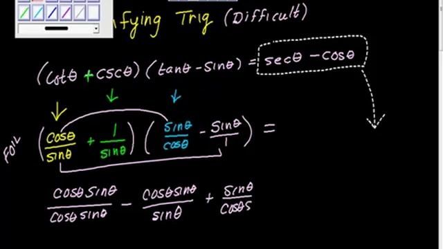 Verifying Trig identities more difficult смотреть онлайн