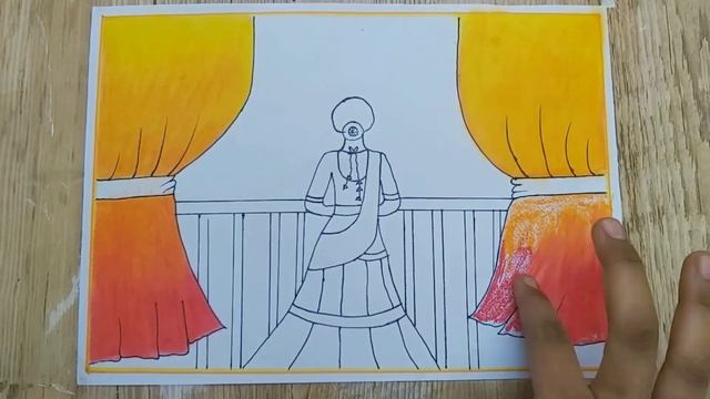 How to draw a girl is standing by the window step by step||Traditional look || смотреть онлайн