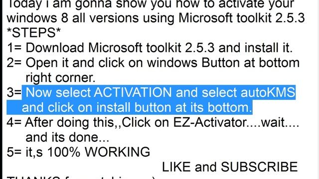 How To Activate Windows 8 using MS toolkit 2.5.3 смотреть онлайн