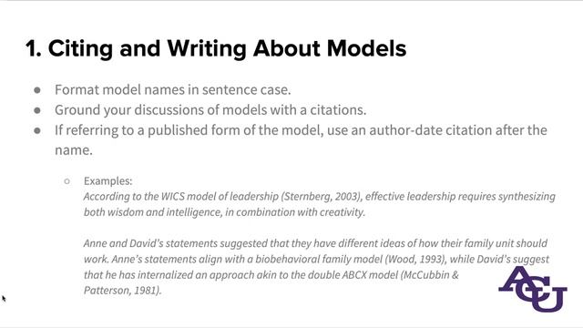 Writing About Interviews and Theoretical Models | ACU Online Writing Center смотреть онлайн