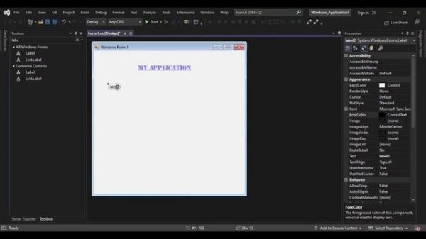 Visual Studio Windows Forms C# Applications for Begginers - Lesson 01