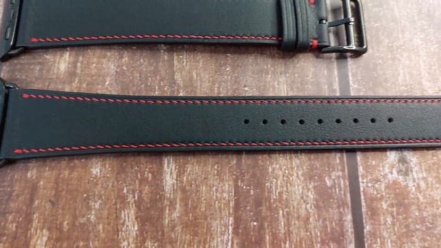 Black Swift Leather Strap For Apple Watch Ultra (49mm)