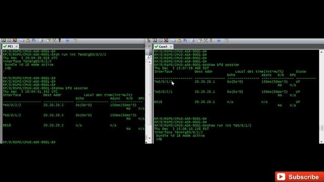BFD over Bundle-Ethernet Interface - Cisco IOS XR router (Micro-BFD) смотреть онлайн