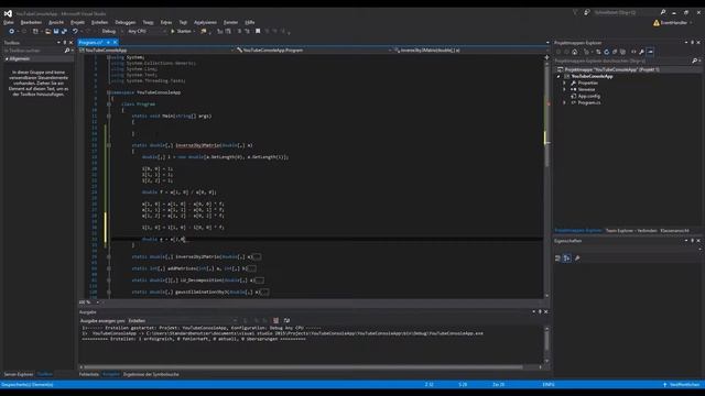 Let's Show #270 - C# Visual Studio .NET Tutorial - Inverse 3x3 Matrix #1 | 2D-Array смотреть онлайн