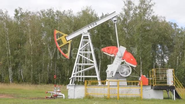 Oil Pump Working In The Forest. Oil Industry - Stock Footage | VideoHive 15068415 смотреть онлайн