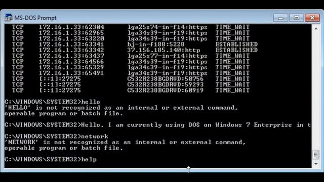 Using MS-DOS Prompt in Windows 7 Professional смотреть онлайн