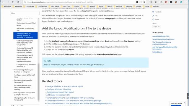 Customize your Windows 10 Startmenu Lay-out with a XenMobile custom XML Policy смотреть онлайн
