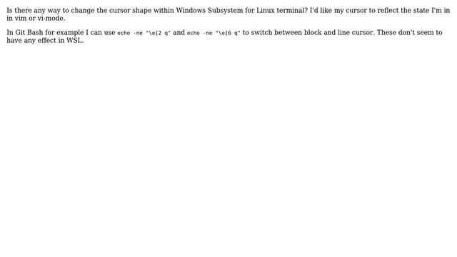 Changing cursor shape in Windows Subsystem for Linux смотреть онлайн