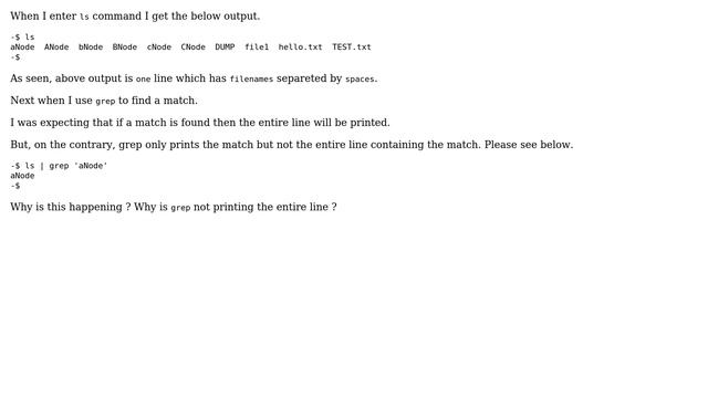 Unix & Linux: Why grep does not print the entire line? смотреть онлайн