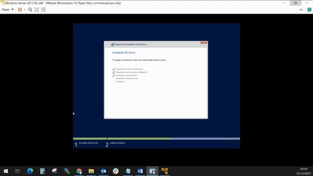🟢 Virtualización de un WINDOWS SERVER 2012 R2 via ISO en VMWARE WORKSTATION PLAYER 💿 смотреть онлайн