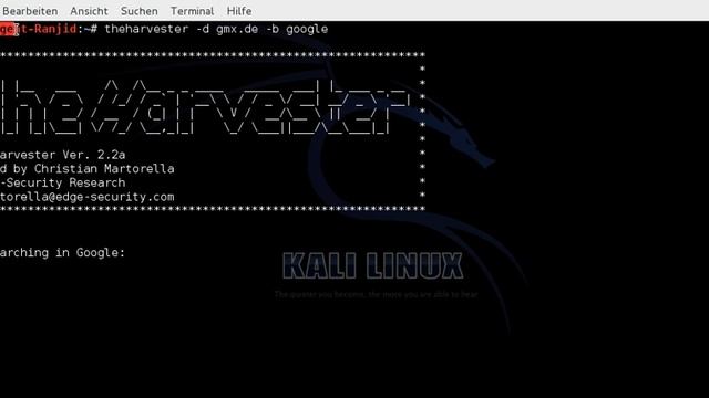 Kali Linux-collect e-mails смотреть онлайн