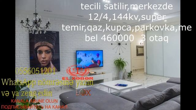 tecili 3 otaqli ev merkezde satilir etrafli videoda срочная 3 комнатная квартира в баку продается смотреть онлайн