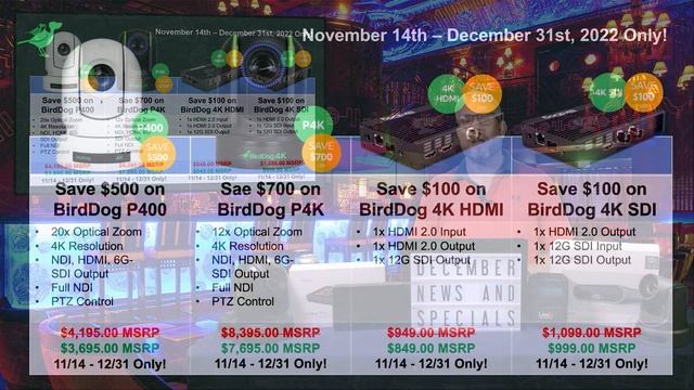 December News, Specials, And Updates