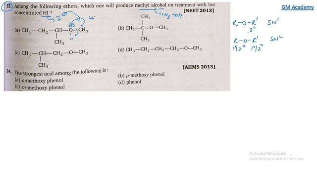 Alcohol Phenol & Ether | Level 4 | Q16 - Q30 | NEET | M S CHOUHAN SOLUTIONS | GM Academy смотреть онлайн