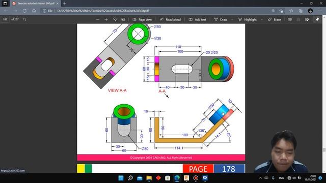 Exercise 177 Fusion360 смотреть онлайн
